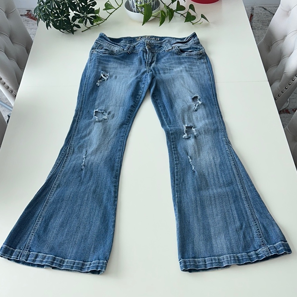 Women's Blue Distressed Jeans